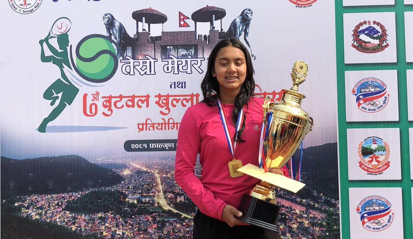 बुटवल खुल्ला लन टेनिस प्रतियोगिताको उपाधि सुनिरालाई
