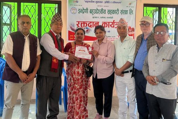 इन्द्रेणीद्वारा सहकारी दिवसमा रक्तदान कार्यक्रम