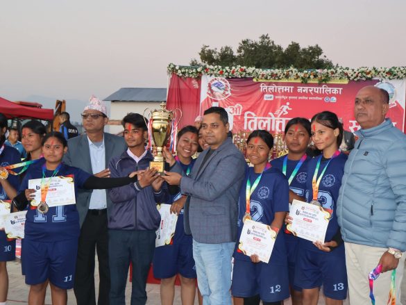 तिलोत्तमामा सातौँ राष्ट्रपति रनिङ शिल्डको उपाधि जनज्योति माविलाई