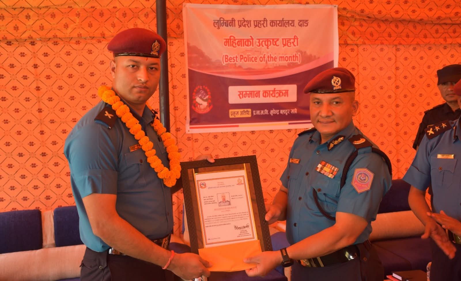 प्रहरी निरीक्षक अर्जुन पौडेल ‘उत्कृष्ट प्रहरी’ घोषित, सेवा र कार्यकुशलताको कदर